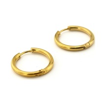 Büyük Boy 21 MM Çaplı Sarı Çelik Halka Unisex Küpe E765 Çok Renkli