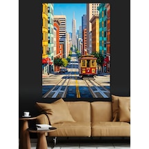 Ahşap Tablo San Francisco Tramvay Manzara