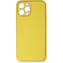 Ilkeshop Newface Apple iPhone Uyumlu 12 Pro Kılıf Coco Deri Silikon Kapak - Sarı
