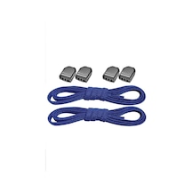 Akıllı Kilitli Ayarlanabilir 1 Çift Saks Mavisi 6 Mm Lastik Pratik Bağcık Mavi
