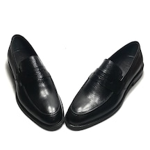 Ferdi Keklik Siyah Erkek Hakiki Deri Bagcıksız Klasik Ofis Ayakkabısı