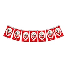 Türk Bayrağı Kağıt Ipli Sıralı Ata 50'Li 5,50 Cm 11Cm X 19Cm