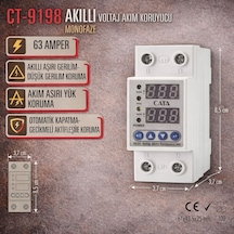 Cata Monofaze Ct-9198 63a Akıllı Voltaj Akım Koruyucu