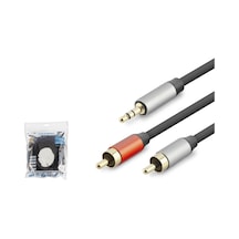 3.5 Mm To 2 Rca Ses Kablosu 10 M - Siyah Hdx1076
