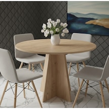 Yıldız İnce Model 90 Cm Çaplı Sandalye Yok Yuvarlak Yemek Masası Atlantik Çam