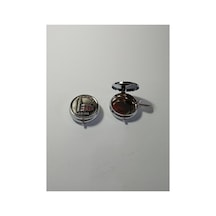 Mini Taşınabilir Cep Küllüğü - Gümüş Rengi Mini Cep Küllüğü - Çanta Küllüğü 5cm - İstanbul Galata Desenli Kapaklı Metal Mini Kül Tabağı