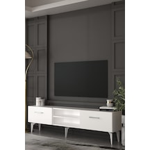 180dhdtsr2bg Eros Tv Sehpası,ünitesi Beyaz-gümüş