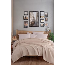 Eponj Home Ecocel Pike Örtü Çift Kişilik 200x230cm Karde Koyu Bej Koyu Bej