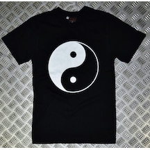 Yıng Yang Baskılı T-Shirt Siyah