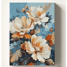 Çiçek Temalı Sayılarla Boyama Seti, 50x70 Cm Tuval