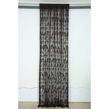 Sarmaşık Model Acı Kahve Renk Pileli Fon Perde 75x260 Cm