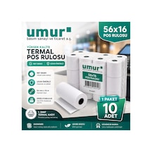 56x16 Mm Termal Pos Rulosu Pos Kağıdı 10 Adet 1 Paket X 10 Adet