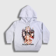 Presmono Unisex Çocuk Girls Blackpink Kapüşonlu Sweatshirt Beyaz
