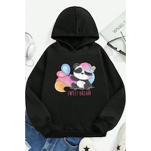 Uyguntarz Çocuk Kafadar Ayılar Baskılı Sweatshirt Siyahsarı