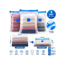 Tr 3 Adet Orta Boy 50 Cm X 70 Cm Vakumlu Poşet - Vakumlu Hurç - Vakumlu Torba