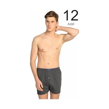 Erkek Füme 12'li Paket Penye Düğmeli Boxer Elf568t0117ccm12 Füme