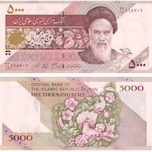 Iran 5.000 Riyal 1993 P145F Çil Eski Yabancı Kağıt Para