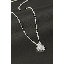 Oval Nazar Zirkon Taşlı Kolye Elk-bjtıeg Sarı 22593226