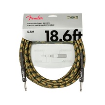 Fender 0990818176 Professional Enstrüman Kablosu 5.5m - Woodland Camo 5.5 Metre Orman Kamuflajı Kırılmalara Karşı Esnek Dış Yüzey