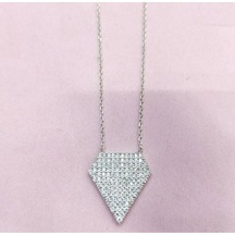 Oriental Kuyumculuk Jewellery Elmas Şekli Kolye Gümüş