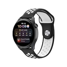 Newface Watch 20mm Spor Delikli Kordon - Siyah-beyaz Diğer