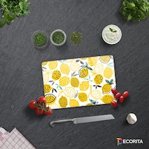 Decorita Cam Kesme Tahtası | Sarı Limonlar | 20cm x 30cm