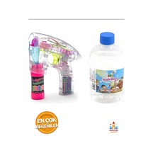 Işıklı Pilli Şeffaf Plastik Oyuncak Köpük Makinesi Köpük Tabancası Köpük Silahı 500 Ml Likit