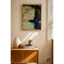 Van Gogh Kadın Portresi, Ahşap Çerçeveli Duvar Tablosu - Sanatsever Hediyesi
