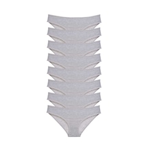 Royaleks 8 adet Süper Eko Set Likralı Kadın Slip Külot Gri RYL-EKO8004 Gri