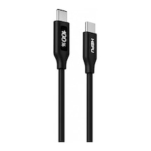 Hepu Hp-120 Type-c To Type-c Kablo 100w Süper Hızlı Şarj + Led Göstergeli 1.2 Metre 0.1 M
