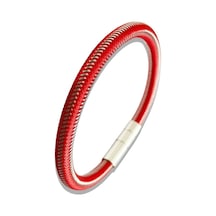 Ars190 Erkek Deri Çelik Bileklik Siyah