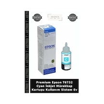 Premium Epson T6732 Cyan İnkjet Mürekkep Kartuşu Kullanım Sistem Ev