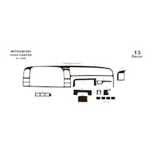 Mitsubishi Fuso Center Torpido Kaplama 1996-2004 13 Parça Koyu Meşe