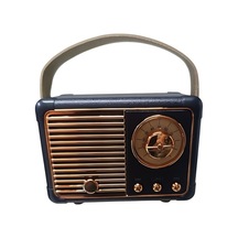 Nostaljik Retro Radyo Bluetooth Bağlantılı Hoparlör - Siyah- Tek Ebat
