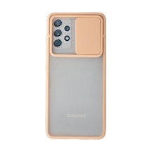 Samsung Galaxy Uyumlu A52 Kılıf Palm Buzlu Kamera Sürgülü Silikon - Pembe İtdark31488