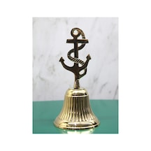 1 Adet Pirinç Çapalı El Çanı Masa Ve Tören Kullanımı, Hand Bell, Service Bell, Model 6872 15 X 7 Cm