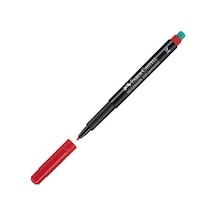 Faber Castell 1525 Permanent Kalem - Asetat Kalemi M Kırmızı - 3 Adet Çok Renkli