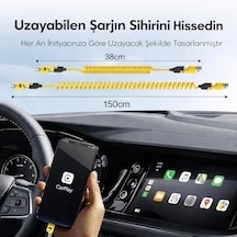 4 Ü 1 Arada 65w Yaylı Hızlı Şarj Kablosu Type-c & Lightning Pd Destekli, Dolaşmaz Spiral Tasarım, 1.5m Uzayabilir, Araç & Ev Uyumlu Şarj Ve Veri Kablosu Siyah