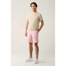 Avva Erkek Somon Beli Lastikli Pamuk Karışımlı Aspendos Relaxed Fit Şort A41Y3733 Somon