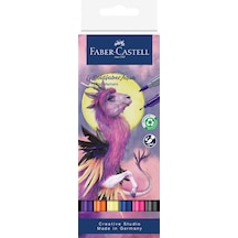 Faber-Castell Goldfaber Aqua 6’lı Çift Uçlu Marker Seti,Fantasy Renkleri,Su Bazlı, Fırça ve Fineliner Uçlu