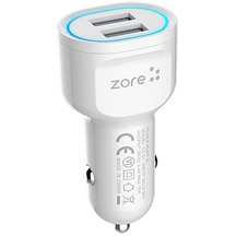 Zore Cc-01 Hızlı Şarj Özellikli Led Işıklı Dual Usb Araç Şarj Başlığı 18w Caselab