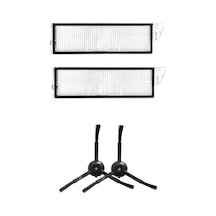 Roborock S8 Maxv Ultra Uyumlu 2 Adet Filtre 2 Adet Yan Fırça Siyah