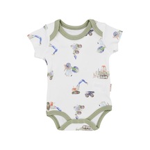 Tiffany Baby & Kids Tiffany Work Machine Theme Yarım Kol Bebek Body 13008 Ekru
