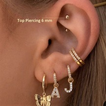 Heppii 6 Mm Cerrahi Çelik Gold Renkli İki Ucu Top Piercing Tragus Helix