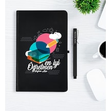 Kişiye Özel En Iyi Öğretmen Siyah Defter Kalem Seti - 3