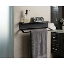304 Paslanmaz Çelik Havlu Askısı Duvar Tipi Modern Banyo Havluluk - Siyah Çok Renkli