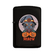 Halloween Tasarımlı Renkli Baskılı Siyah Benzinli Metal Çakmak Genel