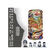 E Taktik Ebru Sanatı Desenli Boyunluk Dikişsiz Tüp Maske Buff Baf Saç Bandı Uv+50 Yansıtıcı 4 Mevsim Yarı Termal Üründür Çok Renkli - 916344210 Çok Renkli