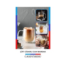 Çift Camlı Çift Çidarlı Bardak 300ml Ev Ofis Fincanı Çift Katlı