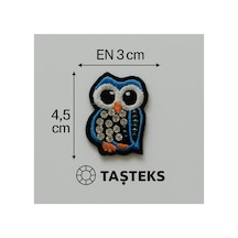Ütülenebilen Veya Sticker Olarak Kullanılabilen Baykuş Figürlü Taşlı Nakış Patch